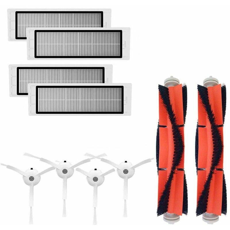 Kit d'accessoires pour XIAOMI MI Robot S50 S51 Pièces de rechange pour aspirateur 2 Brosse principale 4 Brosse latérale 4 Filtre HEPA