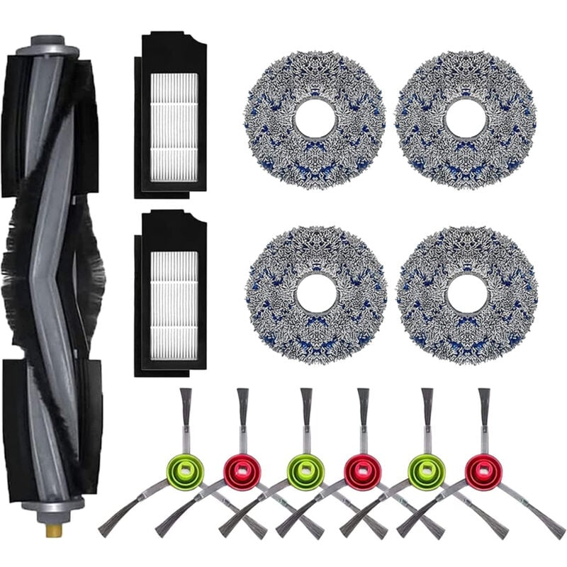 Kit d'accessoires Rechange pour Ecovacs Deebot X1 Omni, X1 e Omni, X1 Turbo, T10 Turbo/Omni Robot Aspirateur, 1 Brosse, 2 Filtres, 6 Brosses