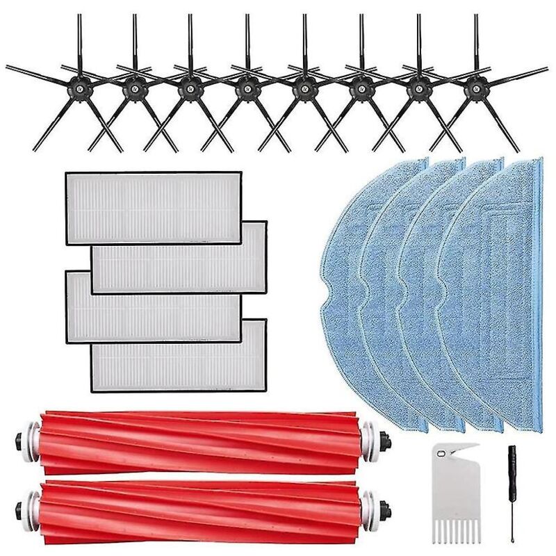 Fei Yu - Kit d'accessoires S7 pour S7 S7+ S7 Maxv S7 Maxv Plus comprenant une brosse latérale principale, un filtre en tissu pour balai