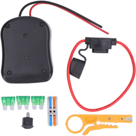 Kit d'adaptateur de batterie avec câble 12AWG, interrupteur et fusible pour batteries Li-ion 18V/14.4V