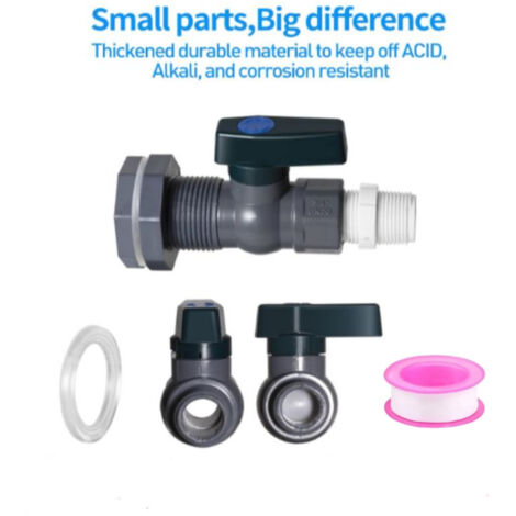 Kit d'Adaptateur de Robinet pour Récupérateur d'Eau de Pluie – Raccord PVC 3/4" – pour Tonneau, Réservoir, Piscine – 1 Pièce