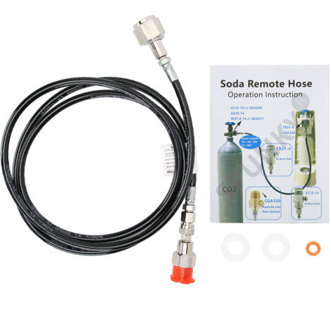 Kit d'adaptateur de tuyau externe pour machine à soda Soda Stream, 2m/6.6ft, noir - Accessoires compatibles