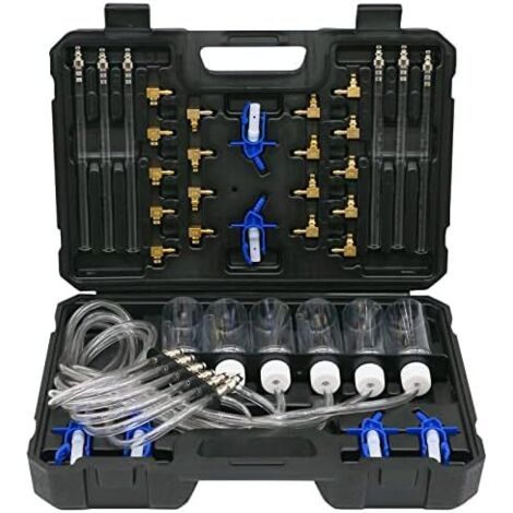 Kit d'adaptateurs de débitmètre pour injecteurs diesel à 6 cylindres Common Rail - Testeur fuite rail ordinaire Ensemble pression carburant (24 pièces)