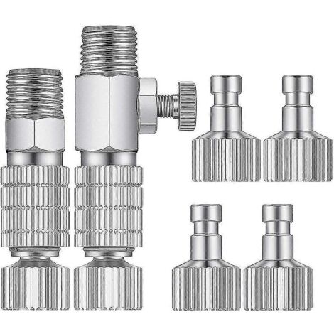 Kit d'adaptateurs pour aérographe (8 pièces) : raccord rapide et adaptateur de déconnexion pour compresseur d'air