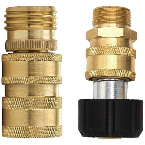 Kit d'Adaptateurs pour Nettoyeur Haute Pression M22-14 en Cuivre, Raccords Rapides 3/8 Pouces pour Pistolet à Eau