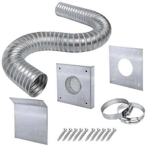 Kit d'admission d'air frais pour poêle à granulés 2 x 60 pouces, kit d'arrivée d'air froid extérieur, argent