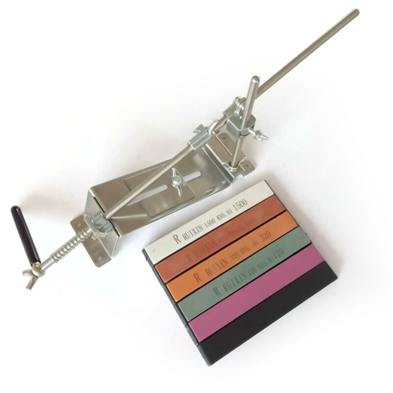 Lifcausal - Kit d'affûtage de couteaux à angle fixe amélioré, entièrement en métal et acier inoxydable, professionnel, 6 pierres à aiguiser