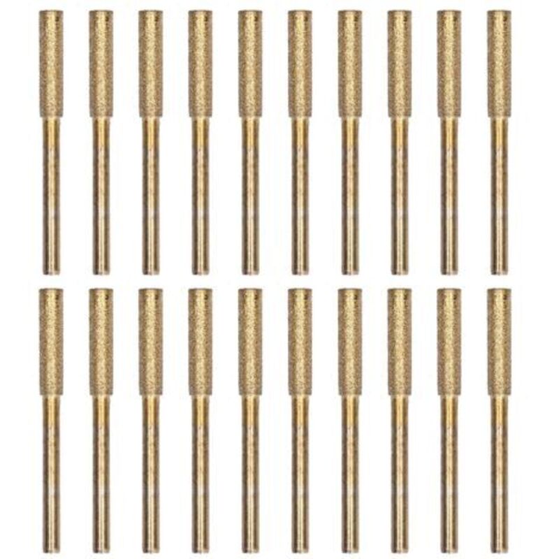 Kit d'affûtage de tronçonneuse 20 pièces avec têtes de meulage rotatives, finition or 4,8 mm