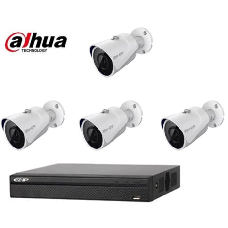 KIT DAHUA 4 CAMERAS NVR 8 CANAUX IP 2 MPX