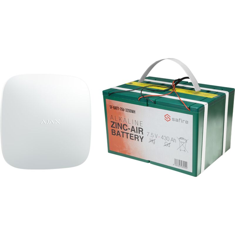 Kit d'alarme autonome - Hub 2 de 6V et batterie de longue durée - Installation simple - Duración hasta 12 meses - Batterie non rechargeable - Idéal