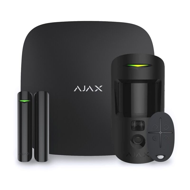 Kit d'alarme Ajax HUB2 (gsm + Ethernet) noire, avec fonction levée de doute - Noir