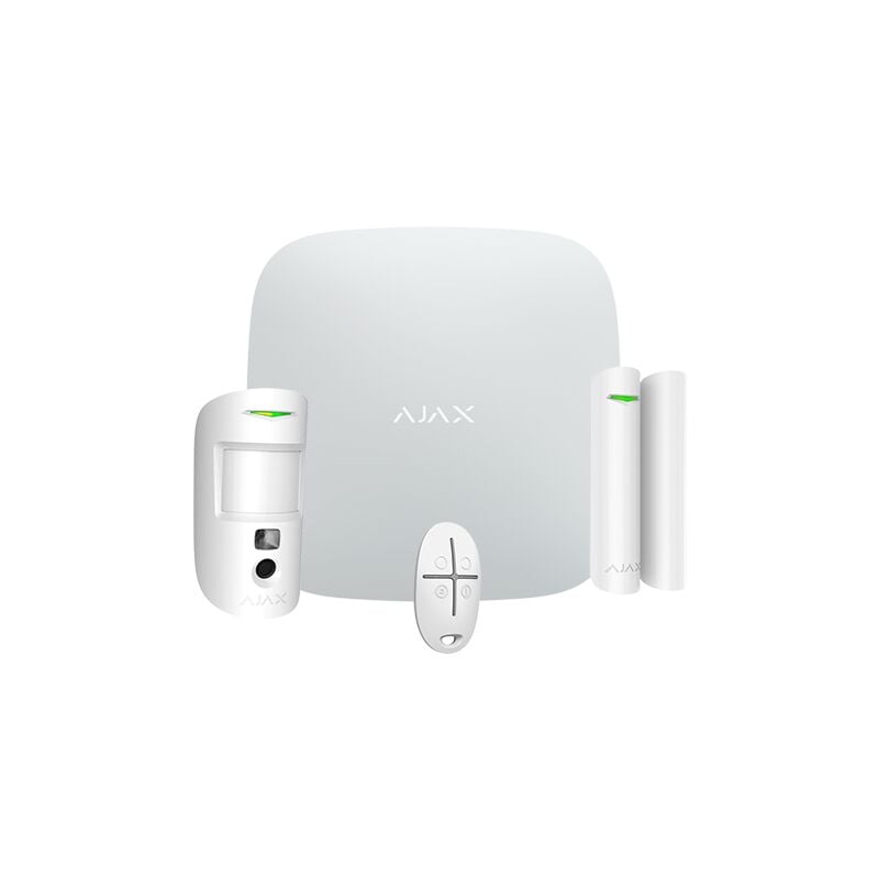 Kit d'alarme professionnelle - Degré recommandé 2 - Communication Ethernet / Wi-Fi / double sim 4G - Sans fil 868 MHz Jeweller et Wings Ajax hub 2