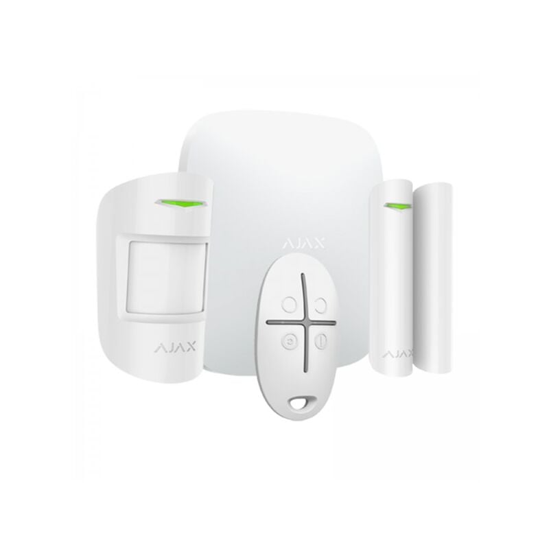Kit d&39alarme sans fil Ajax StarterKit 4G (Hub 2.4G + MotionPtotect + DoorProtect + SpaceControl) - 51174.134.WH1