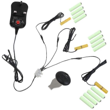 Kit d'alimentation AC-DC 3en1 pour remplacer 2 à 8 piles AAA 1.5V - Adaptateur secteur UK - Alimentation universelle