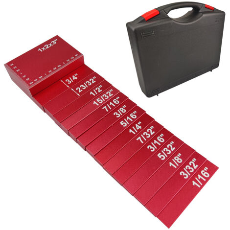 Kit d'altimètre à blocs de réglage impériaux 15, bandes de réglage de précision en aluminium, blocs de réglage, Guise, rouge, 15, 19 x 11 x 5 cm