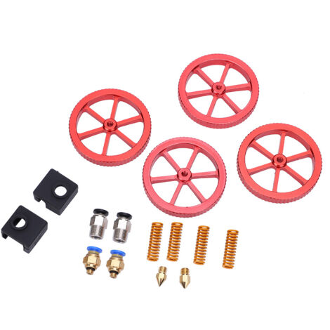 Kit d'amélioration pour extrudeur d'imprimante 3D, incluant vis de réglage manuel rouges, ressorts et amortisseurs
