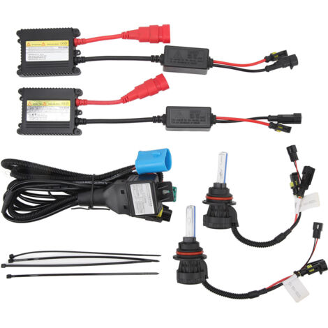Kit d'ampoules xénon HID DC12V 55W, ultra-lumineuses, faisceaux fort/faible 5500 lm, interface 9007, conversion pour phares de voiture 8000K - AquaForge