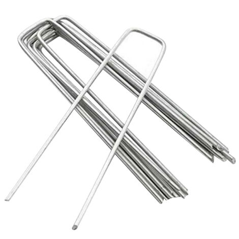 Kit d'ancrage pour trampoline, ancrage de tente en forme de U, ancrages au sol, piquets de trampoline de jardin, piquets/piquets d'arrimage | Ancrages au sol en métal, 6 pouces, 25 pièces