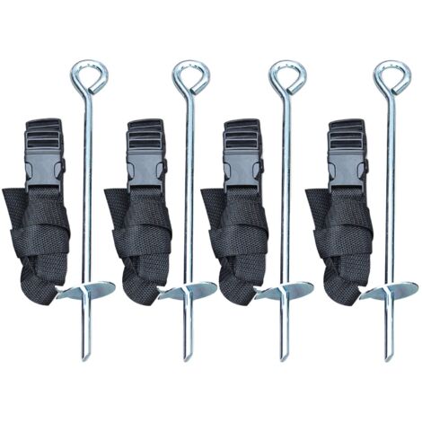 Kit d'ancrage pour trampolines de toutes tailles, 4 sardines de fixation et sangles