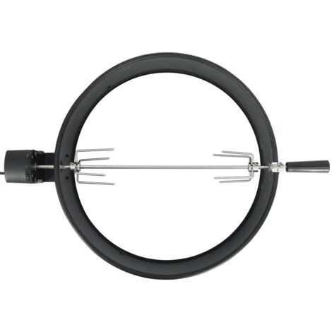 Kit d'anneau de rôtissoire de barbecue 57 cm Noir CFW191055