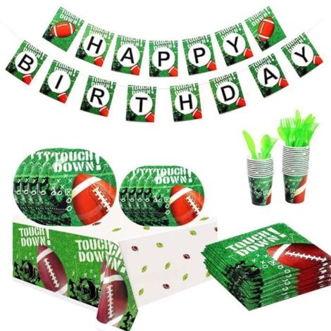 Kit d'anniversaire, vaisselle jetable, nappe, assiettes, serviettes en papier et gobelets pour fêtes d'anniversaire et de Noël.