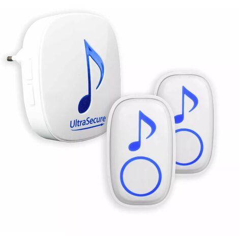Kit d'appel double panique / SOS sans-fil 300m / 2 boutons + carillon intérieur 35 mélodies (DA600+)