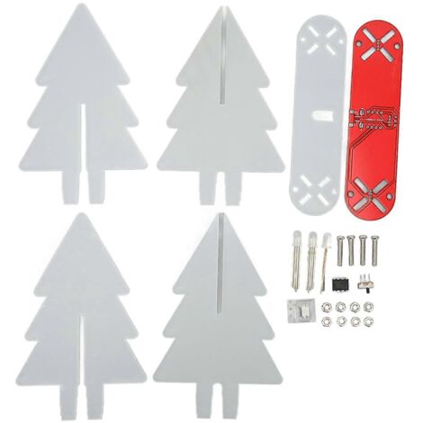 Kit d'arbre de Noël électronique 2024 avec lumières LED à dégradé, kit d'assemblage électronique 3D à monter soi-même pour s'entraîner à la soudure (rouge).