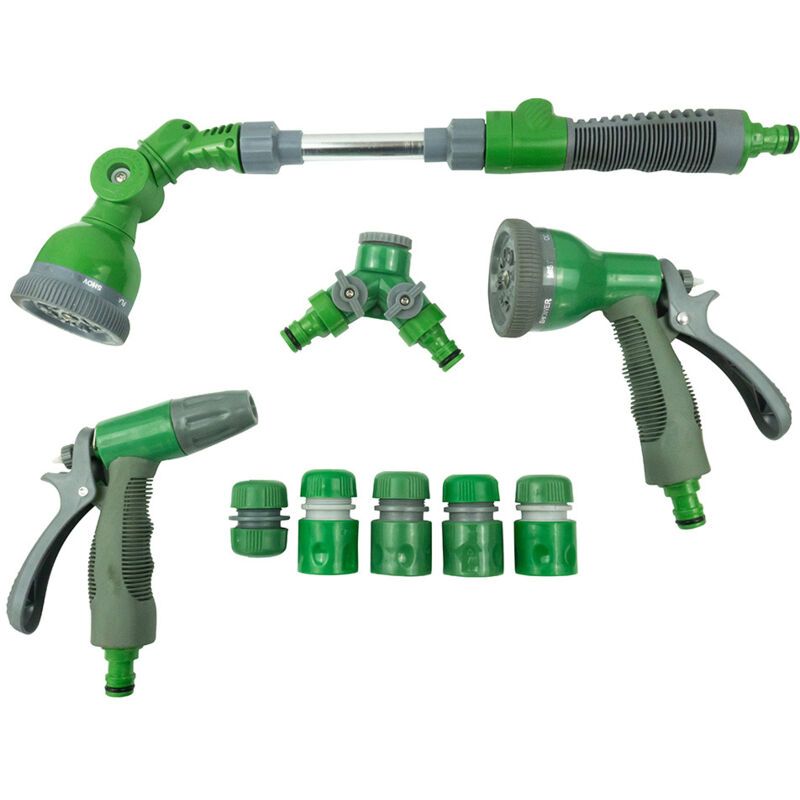Terre Jardin - Kit d'arrosage avec pistolets, lance et raccordements tuyau 15 mm et 19 mm