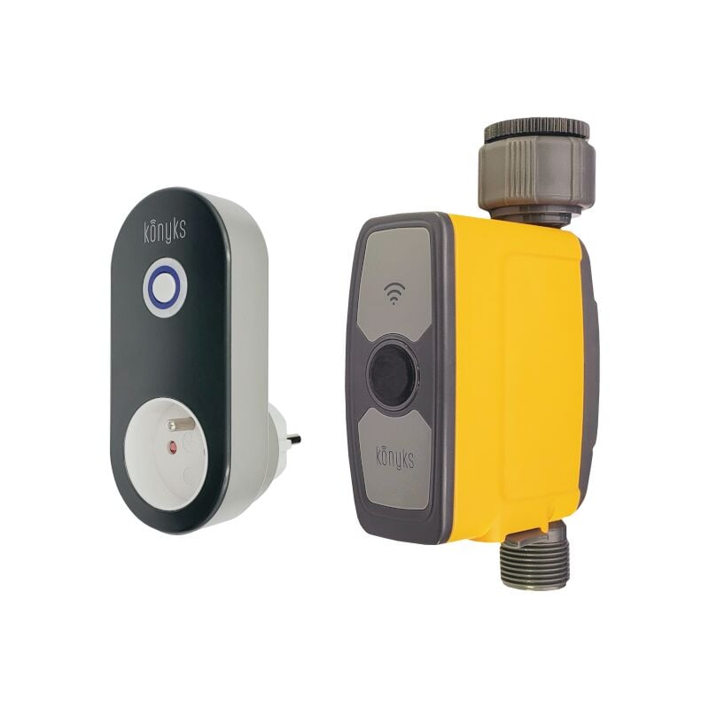 Konyks - Kit d'arrosage Connecté-Inclus Robinet avec Hub/Prise Longue portée pour Jardin Hydro, Commande Via app, Google Home & Alexa-Scénario
