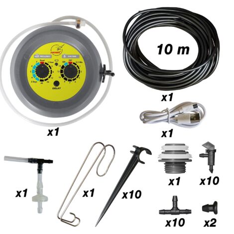 Kit d'Arrosage Goutte à Goutte Jardibric Autonome avec Pompe Programmable Batterie Kit autonome complet pour 10 plantes