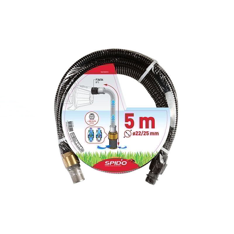 Spido - Kit d'aspiration laiton 5 mètres ø 22 mm