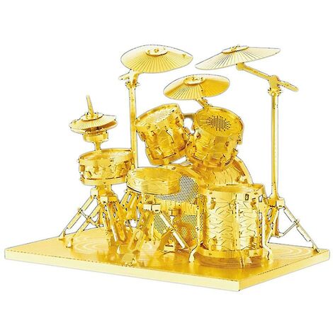 Kit d'assemblage en métal 3d modèle bricolage tambour décoration enfants cadeau jouet