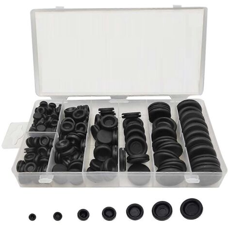 Kit d'assortiment de 200 œillets en caoutchouc de 7 tailles différentes --
