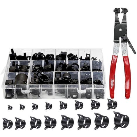 Kit d'assortiment de colliers de serrage à ressort avec pince pivotante