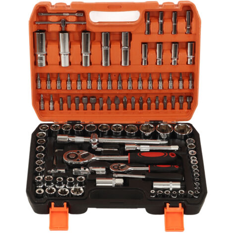 Kit d'assortiment de douilles à chocs, outils de réparation mécanique, 108 pièces, clés à cliquet et hexagonales, embouts de tournevis