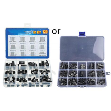 Kit d'assortiment de puces CI oscillateurs de précision simples 120 pièces LM393 LM324