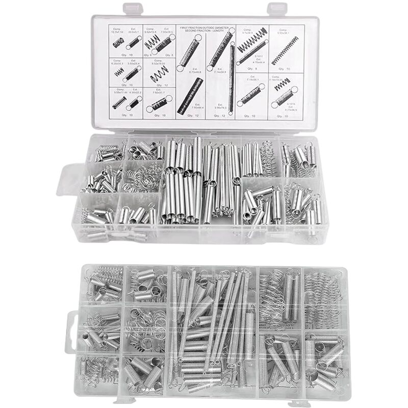 Kit d'assortiment de ressorts 1/2, 200 ressorts d'extension métalliques robustes de remplacement (2)
