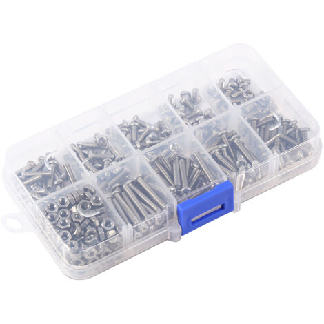 Kit d'Assortiment de Vis et Écrous en Acier Inoxydable - 340 Pièces