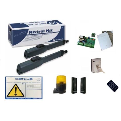 Kit d'automatisation de portail battant GENIUS FAAC MISTRAL 300 MONSON 51700781 230V