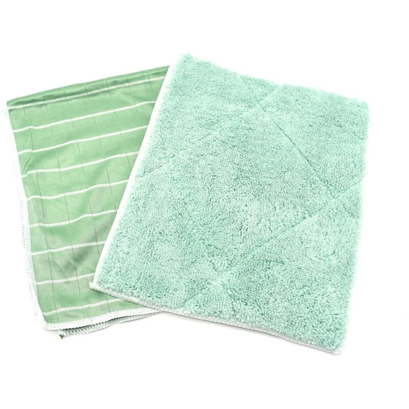 Kit de 1 chiffon microfibres en bambou et 1 lavette double face en bambou lavable pour tout nettoyer