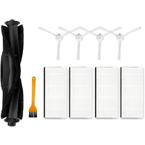 Kit de 10 brosses latérales principales pour aspirateurs Robots pour Ultenic pour T10, 1 Brosse Rouleau Principale, 4 filtres HEPA