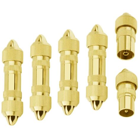 Kit de 10 conectores coaxiales para antena de TV, conectores macho y hembra para antena de TV