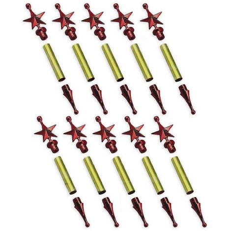 Kit de 10 décorations de sapin de Noël en bois tournées, A