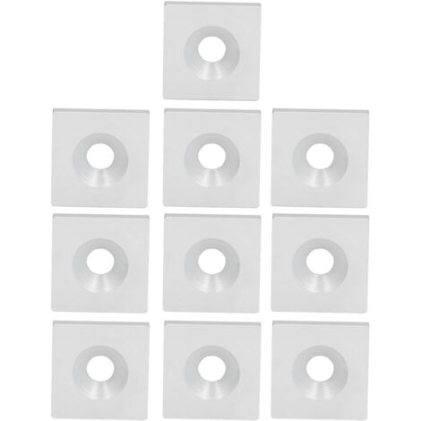 Kit de 10 embouts de profilés pour système de canal, couvercle à trou unique, en alliage d'aluminium argenté