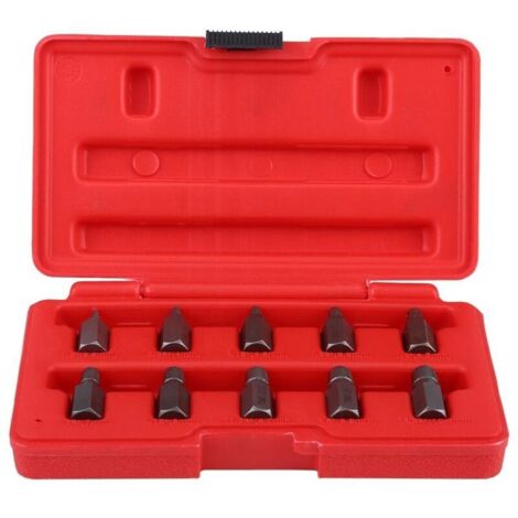 Kit de 10 extracteurs de vis de 3,2 à 10,3 mm pour goujons endommagés par la rouille.