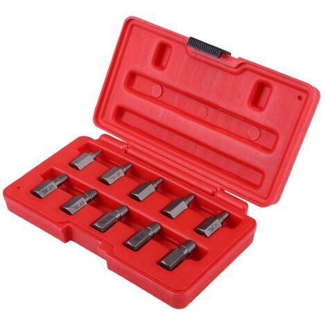 Kit de 10 extracteurs de vis de 3,2 à 10,3 mm pour goujons rouillés et endommagés.