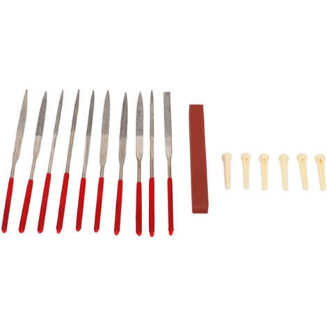 Kit de 10 limes à guitare, manche plastique durable, pour ponçage frettes et sillet
