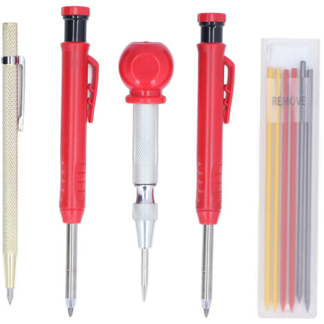 Kit de 10 Marqueurs pour Menuisier avec Crayon Mécanique et Recharges Multicolores