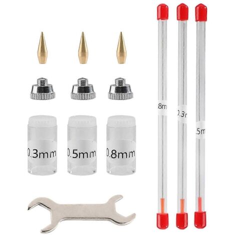 Kit de 10 pièces pour embouts de buse d'aérographe - Pièces de rechange pour aiguilles d'aérographe