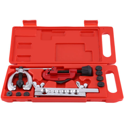 Kit de 10 pièces pour évasement de tuyaux – Outils de réparation pour conduites de frein et de carburant avec coupe-tube